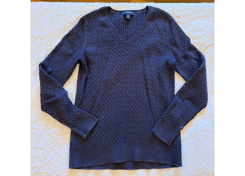 Lands End Supima Cotton Cabel Knot Sweater